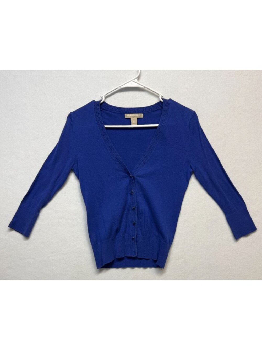 Banana Republic Womens XS Blue Button-Front Cardigan With 3/4 Sleeves